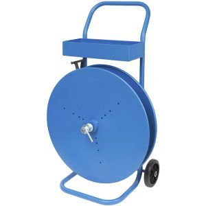 Carro devanador para flejes de polipropileno PP y poliéster PET, adapotable para interiores desde 150 mm hasta 406 mm